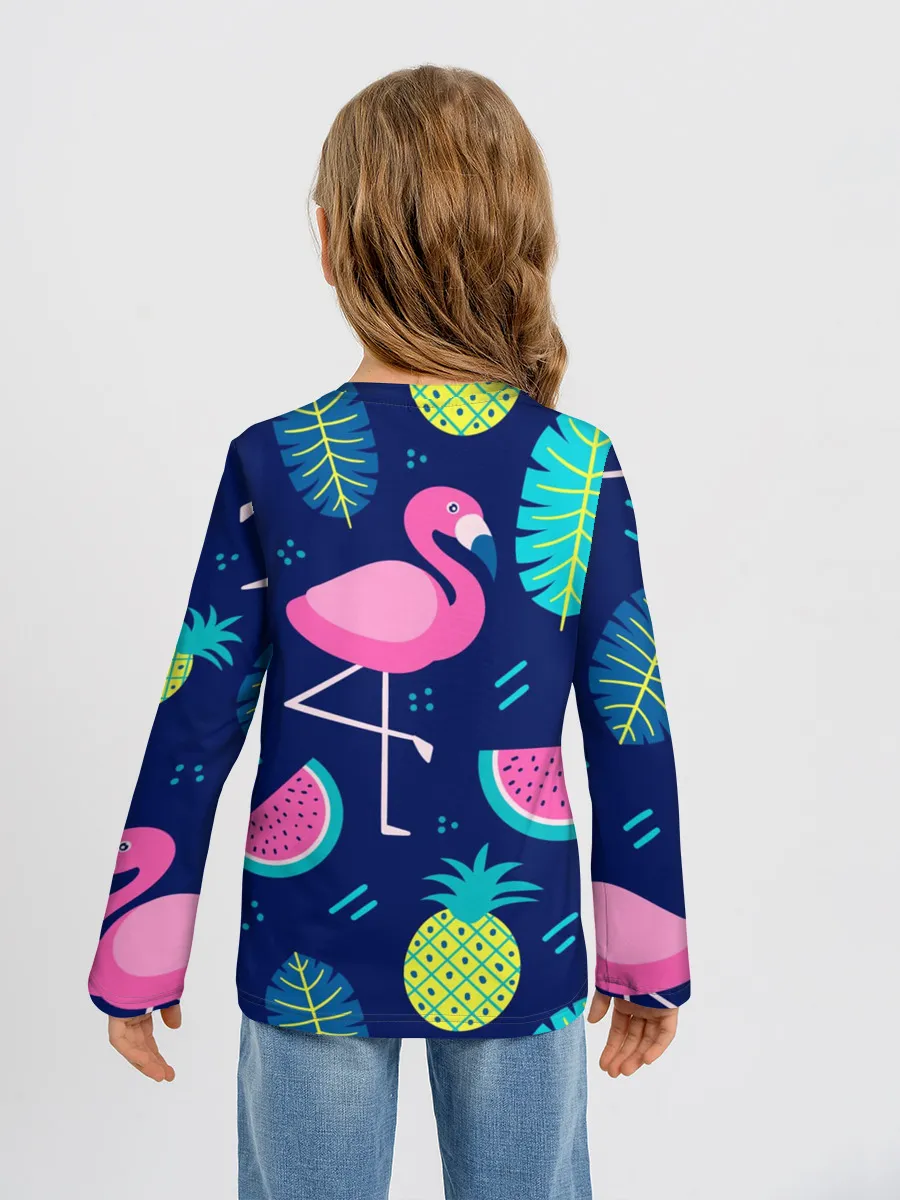 Детский лонгслив / Фламинго