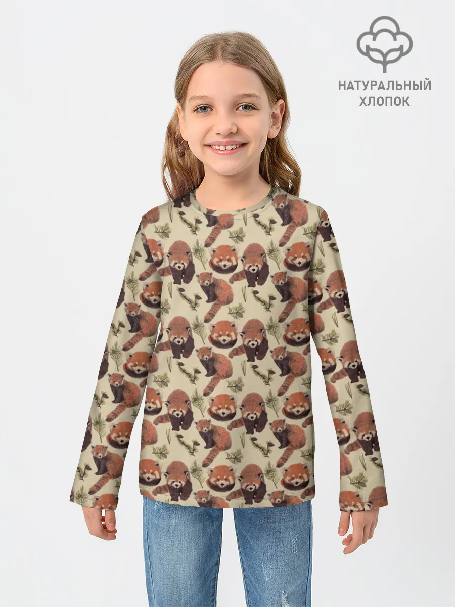 Детский лонгслив / Red panda