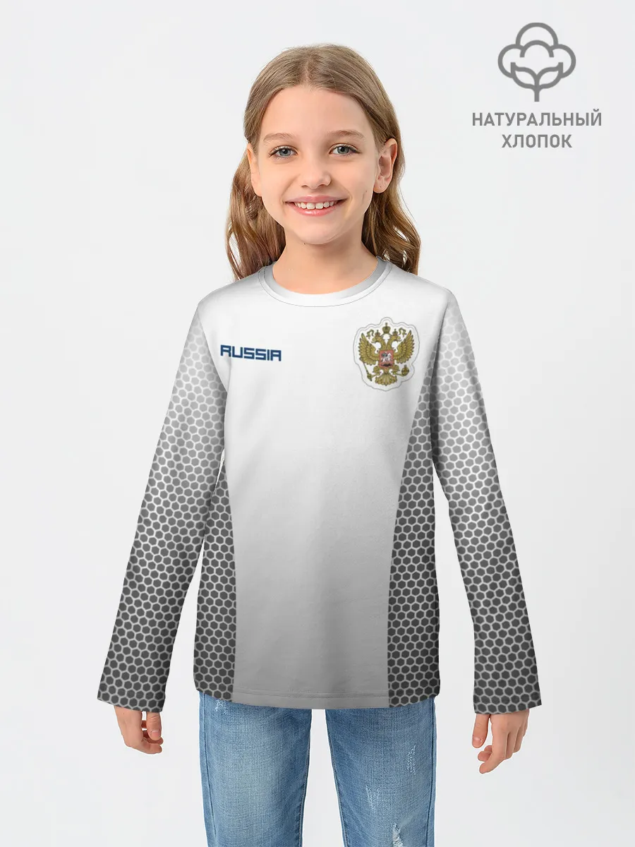 Детский лонгслив / Сборная России форма с сеткой