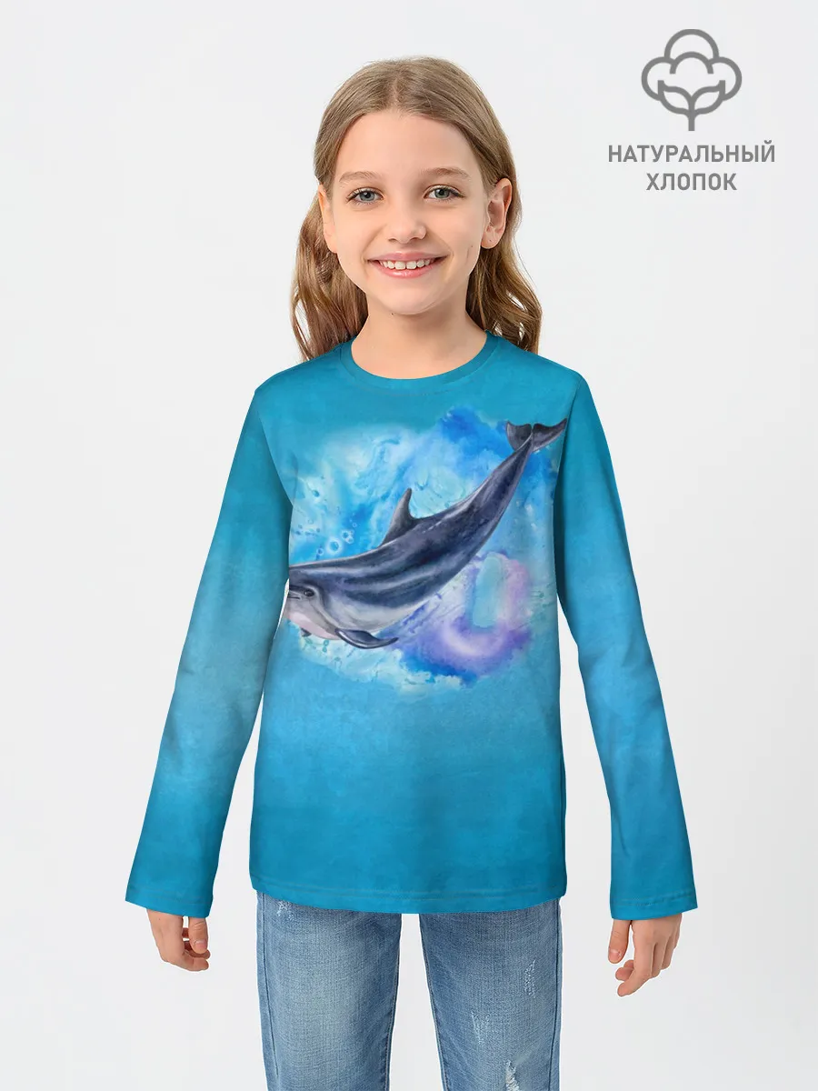 Детский лонгслив / Дельфин