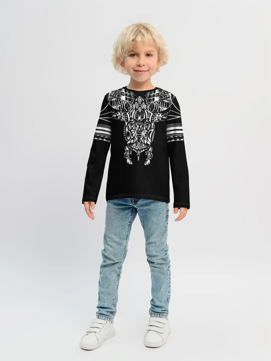 Детский лонгслив / Узор в стиле маори / полинезия