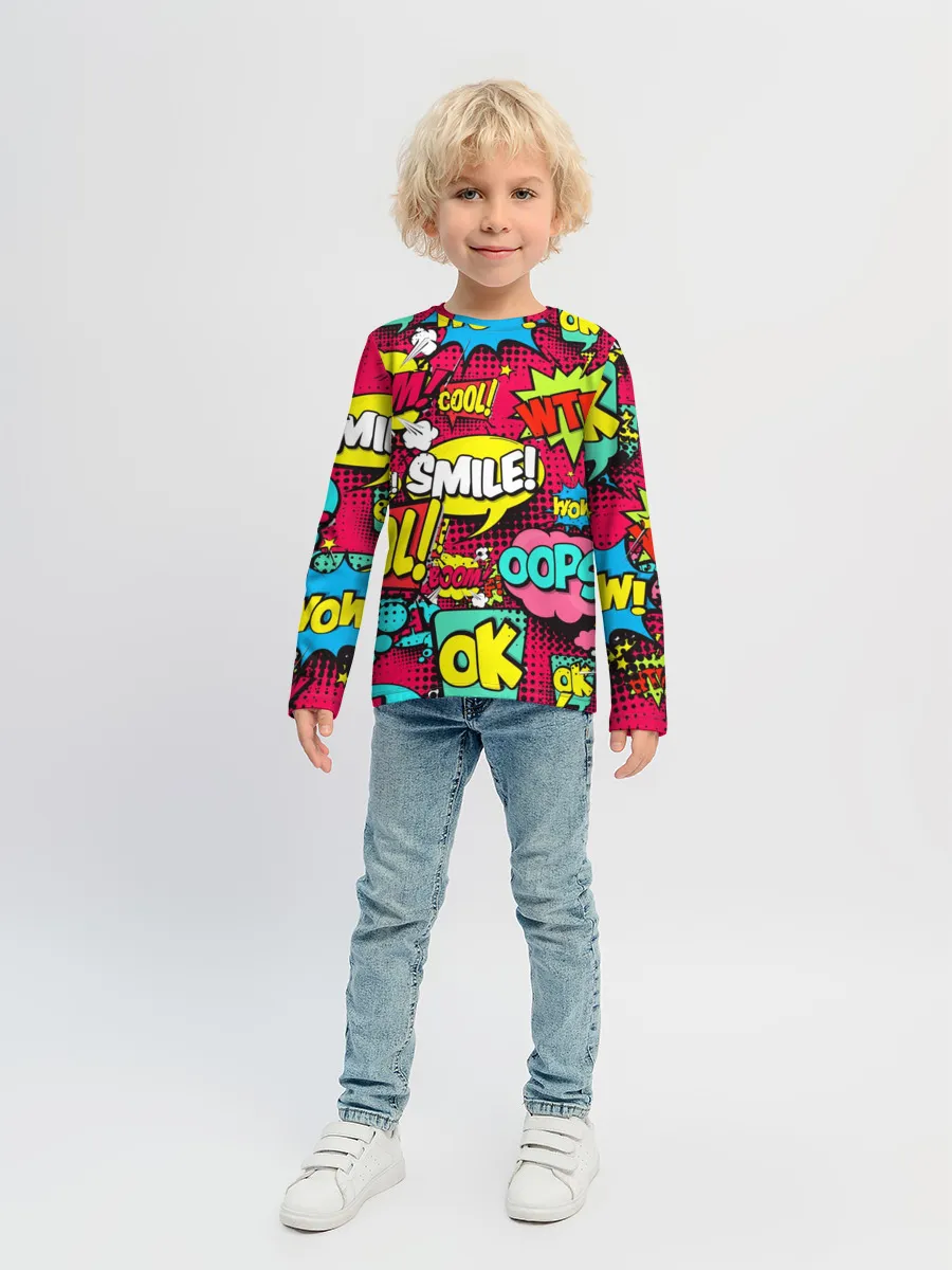 Детский лонгслив / Стиль pop-art