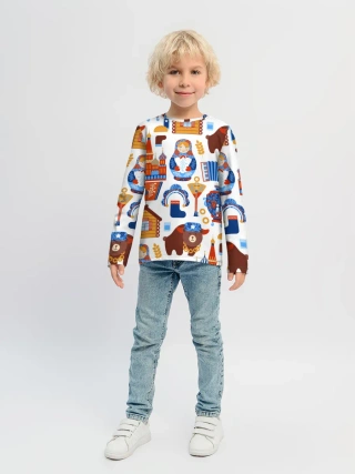 Детский лонгслив / Традиционный поп арт