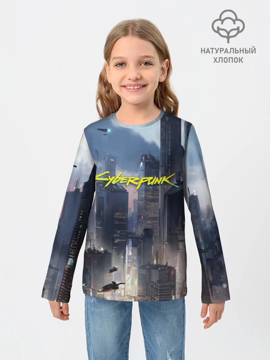 Детский лонгслив / Cyberpunk 2077 city