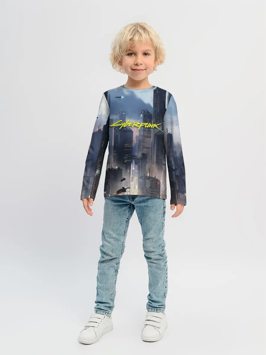 Детский лонгслив / Cyberpunk 2077 city