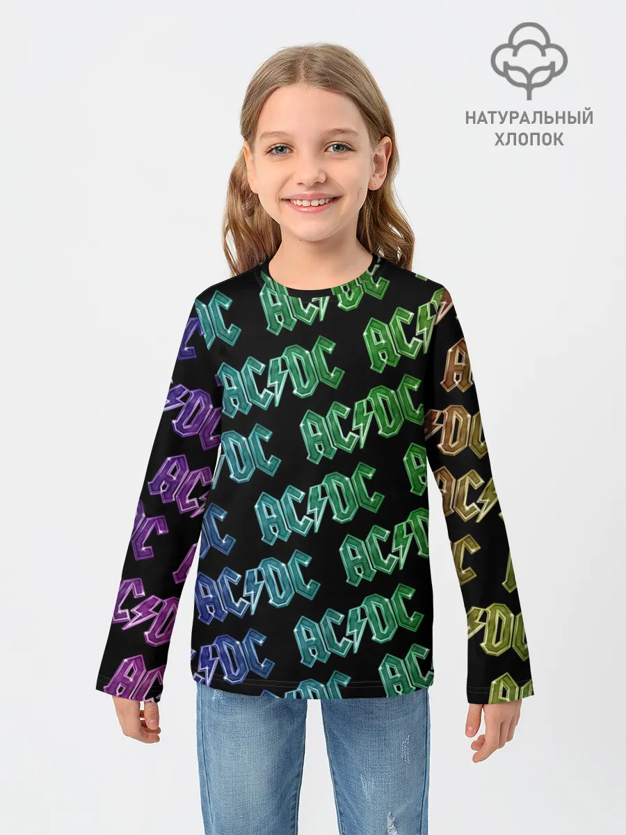 Детский лонгслив / AC DC. Паттерн Градиент