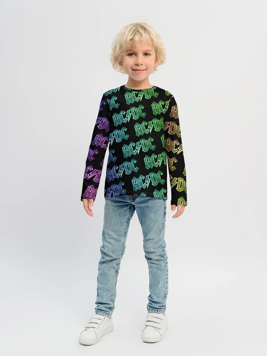 Детский лонгслив / AC DC. Паттерн Градиент