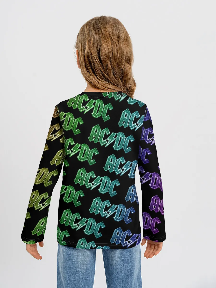 Детский лонгслив / AC DC. Паттерн Градиент