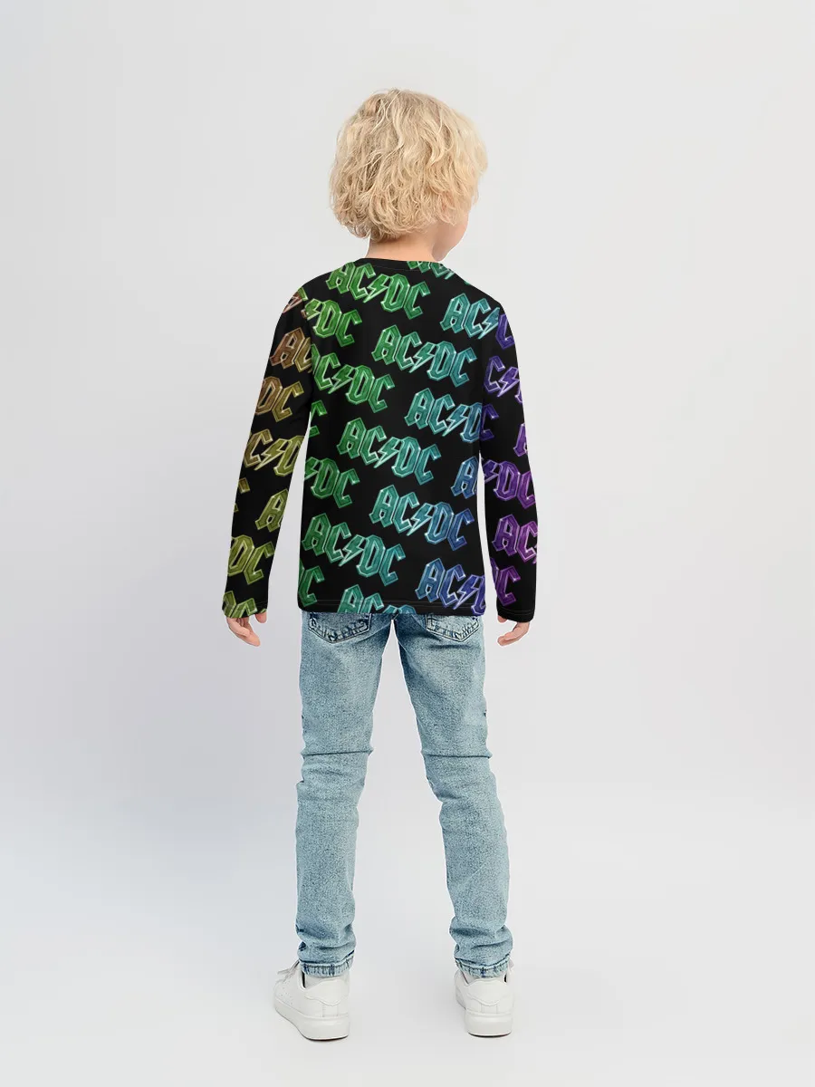 Детский лонгслив / AC DC. Паттерн Градиент