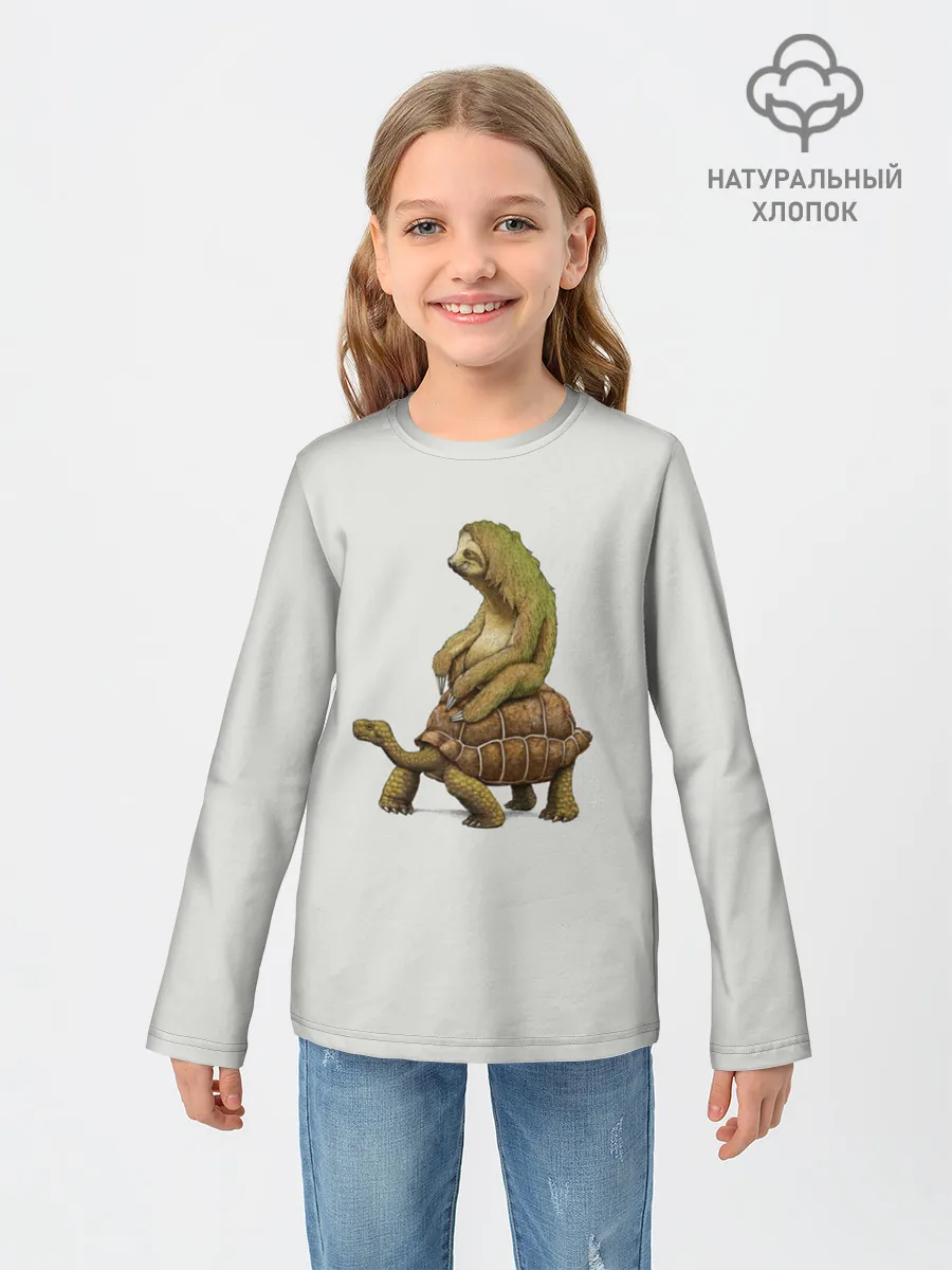 Детский лонгслив / Ленивец и Черепаха