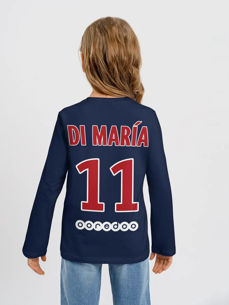 Детский лонгслив / Ди Мария ПСЖ 18-19