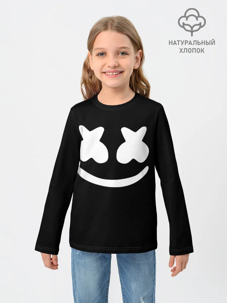 Детский лонгслив / Marshmello black