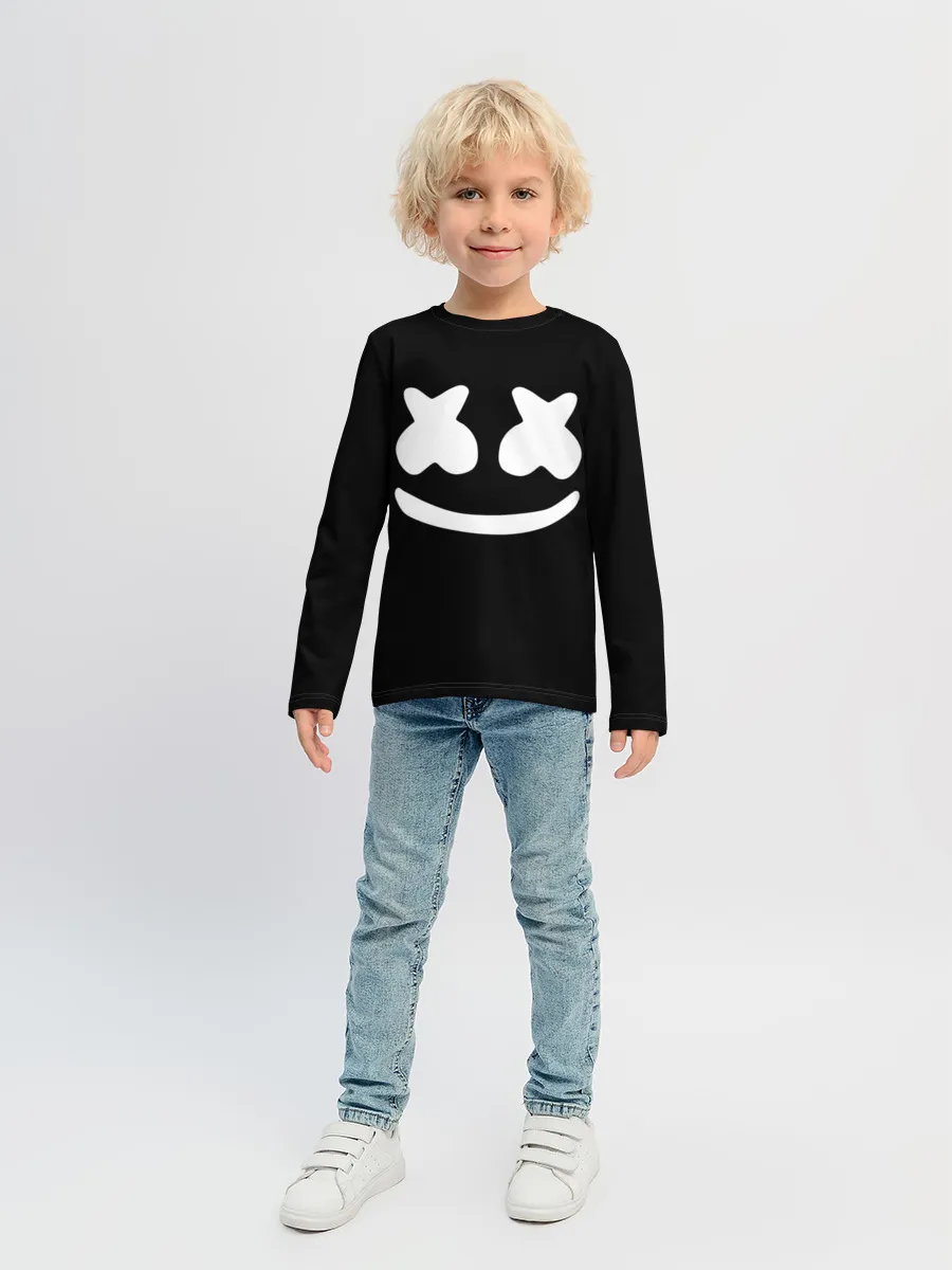 Детский лонгслив / Marshmello black