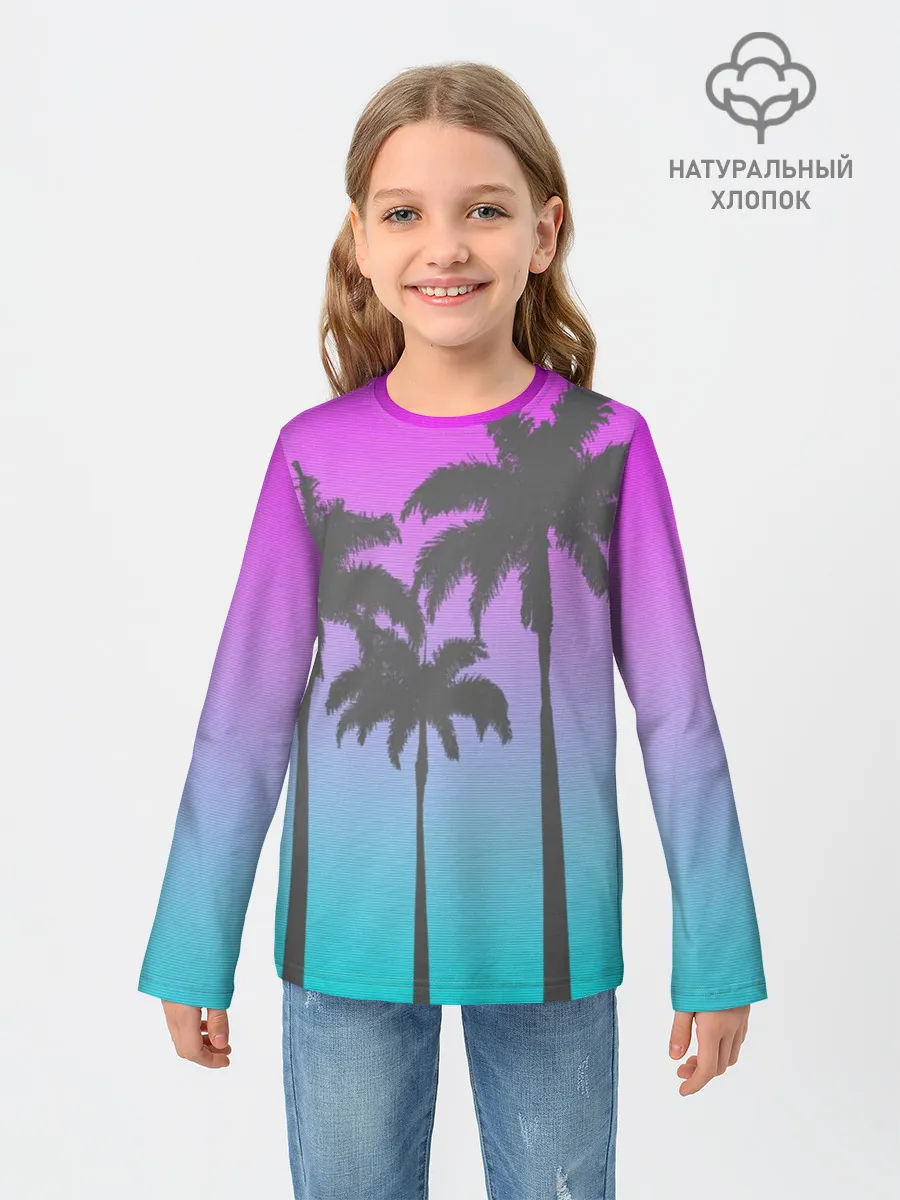 Детский лонгслив / Пальмы 80s