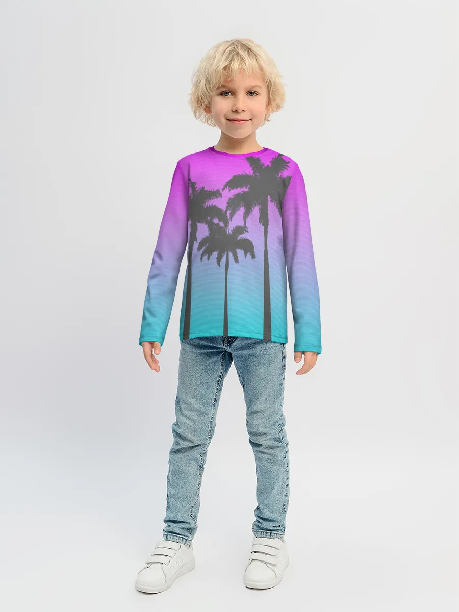 Детский лонгслив / Пальмы 80s