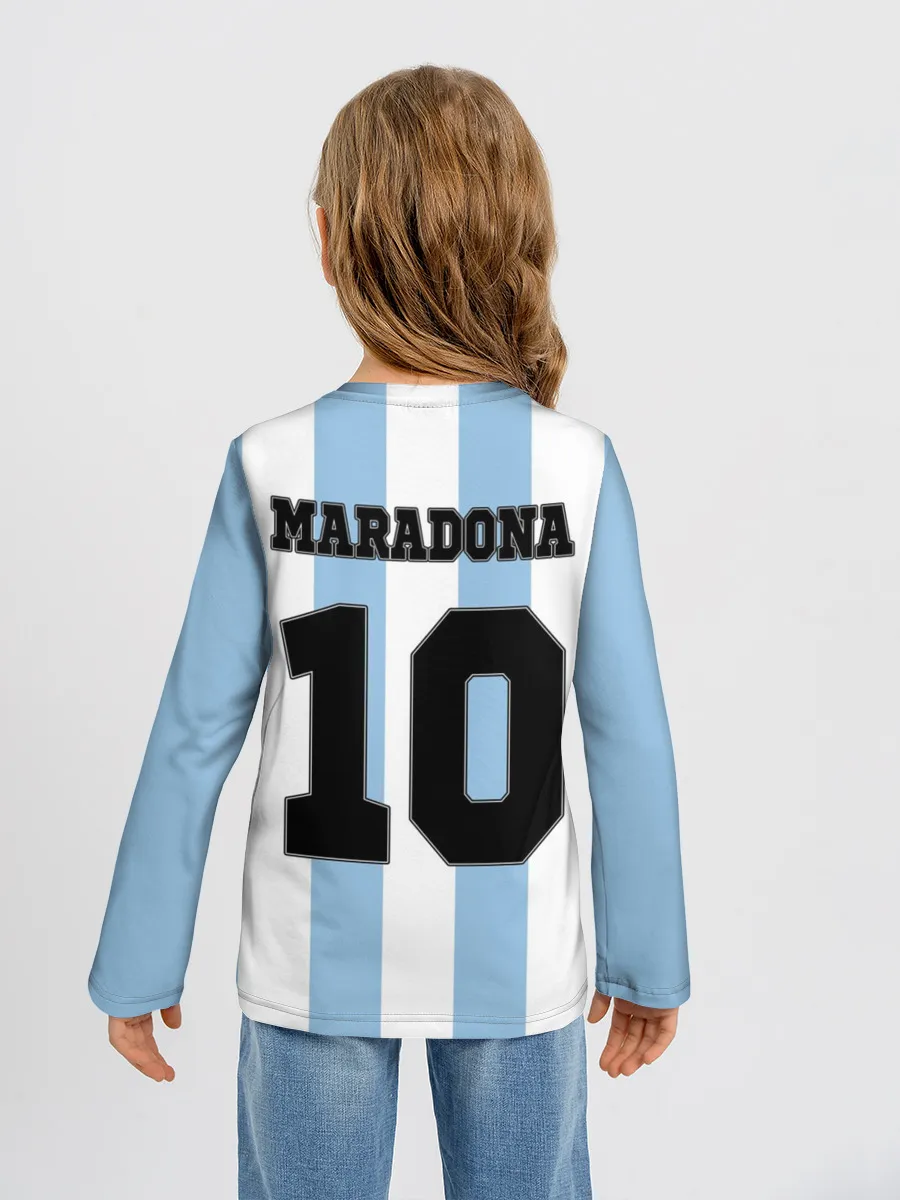 Детский лонгслив / Марадона Аргентина ретро