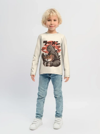 Детский лонгслив / GODZILLA КУШАЕТ | ГОДЗИЛЛА