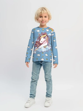 Детский лонгслив / Радужный Единорог