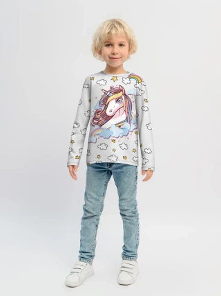 Детский лонгслив / Единорог