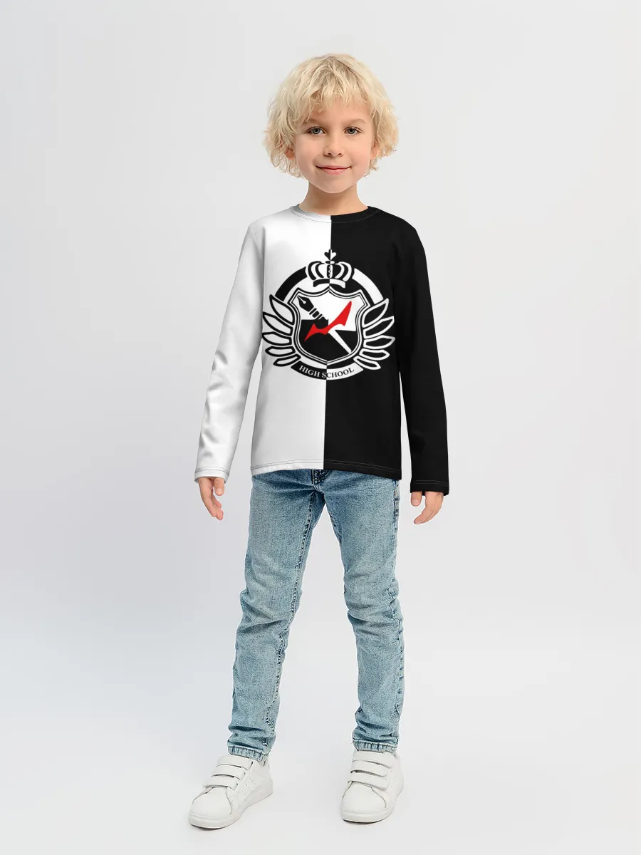 Детский лонгслив / MONOKUMA SCHOOL с фоном