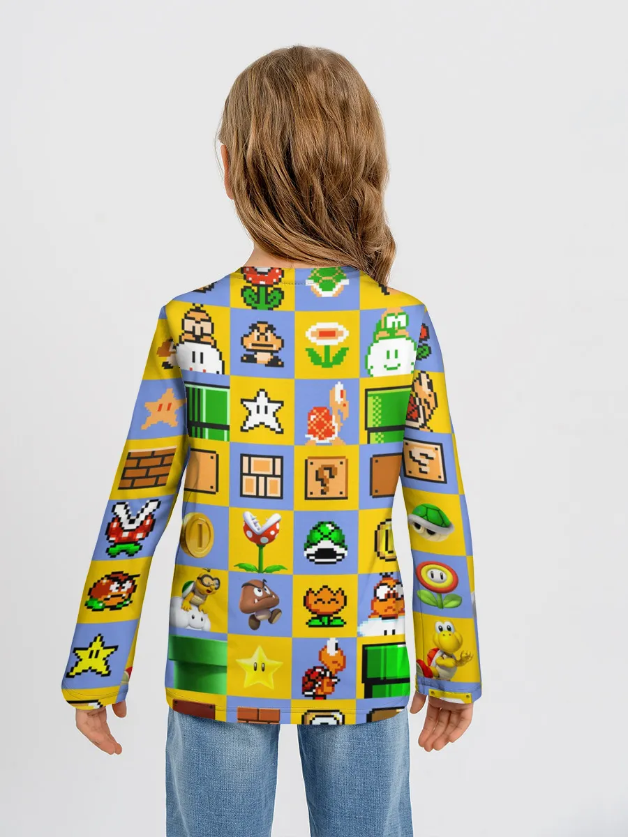 Детский лонгслив / Super Mario Pop art