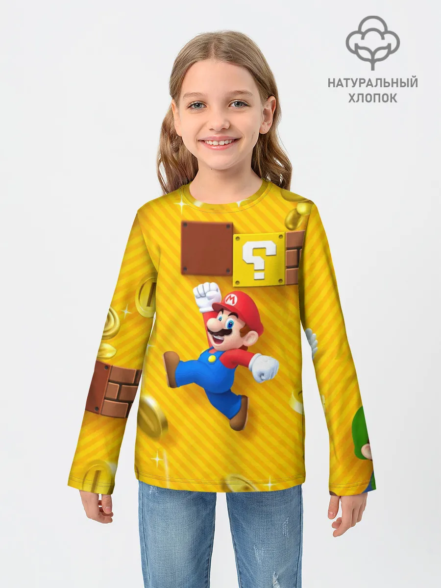 Детский лонгслив / Супер Марио