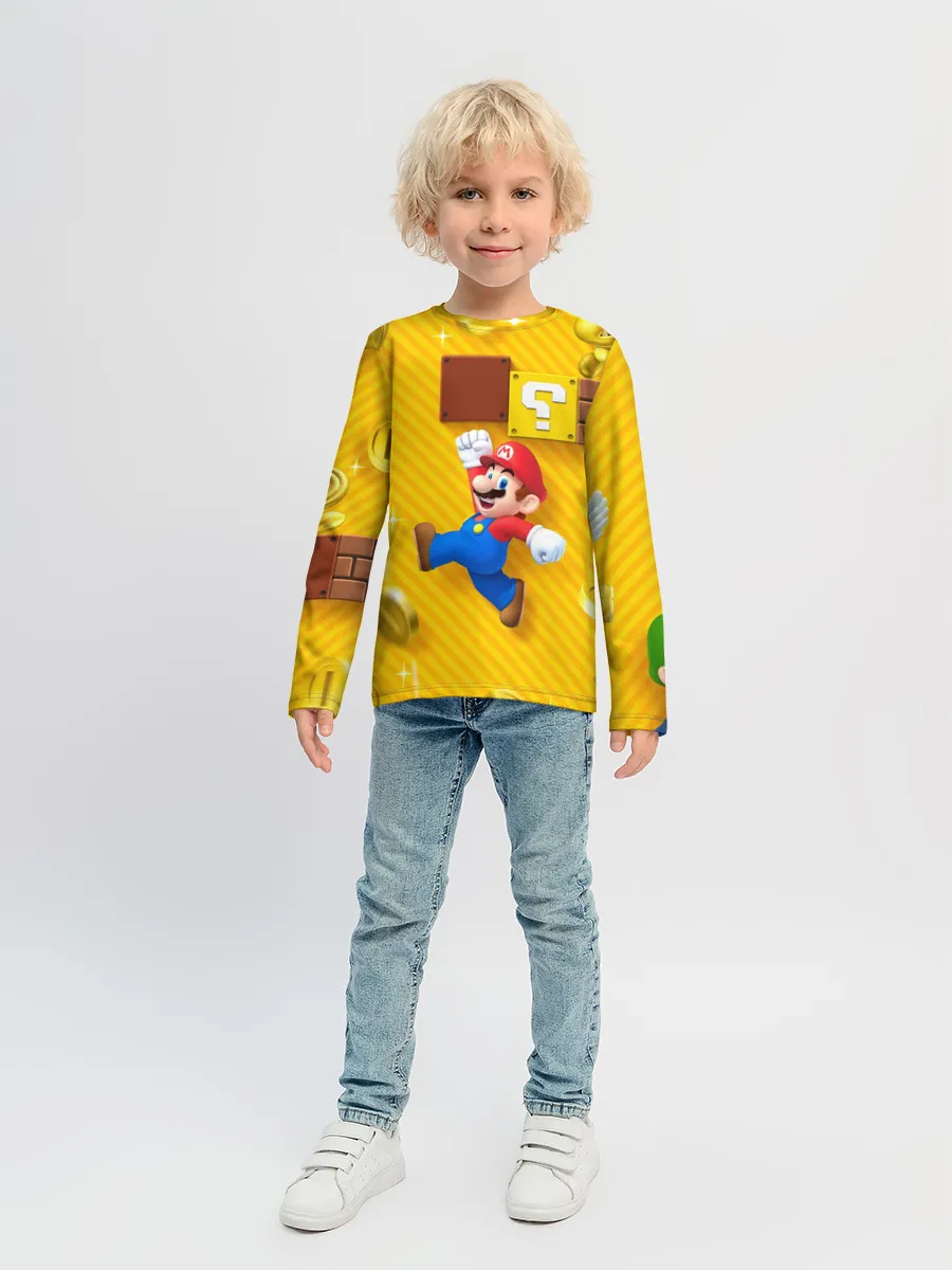 Детский лонгслив / Супер Марио
