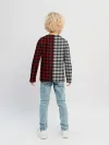 Детский лонгслив / Красно белая рубашка в клетку