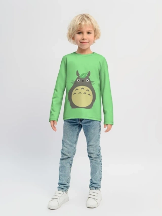 Детский лонгслив / Тоторо под листочком