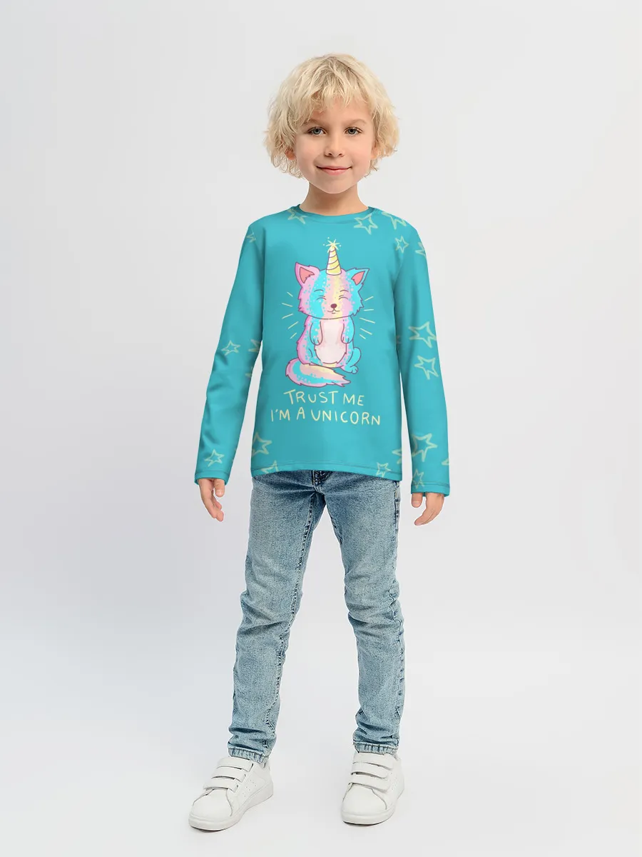 Детский лонгслив / единорог