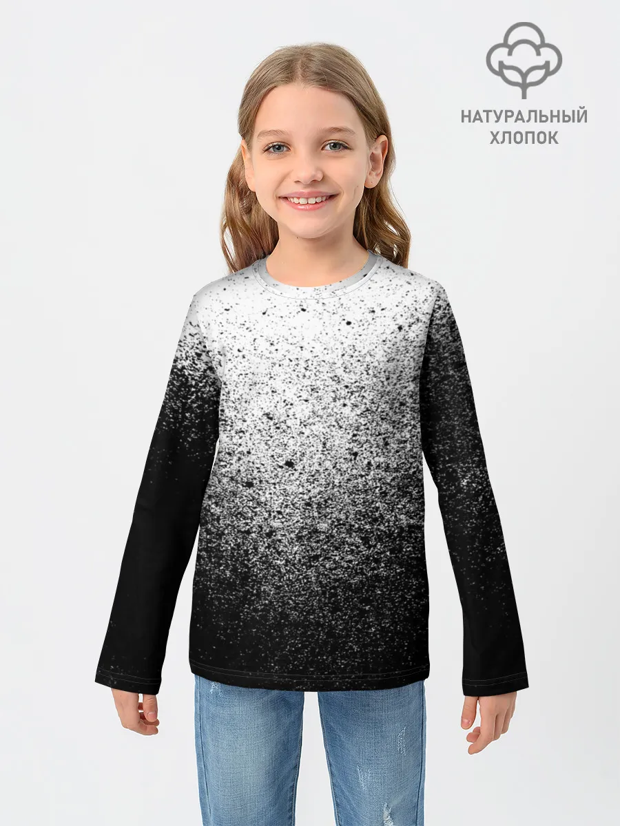 Детский лонгслив / БРЫЗГИ КРАСОК ЧЁРНЫЙ
