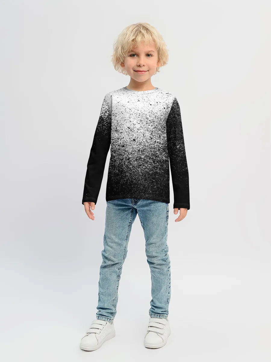 Детский лонгслив / БРЫЗГИ КРАСОК ЧЁРНЫЙ
