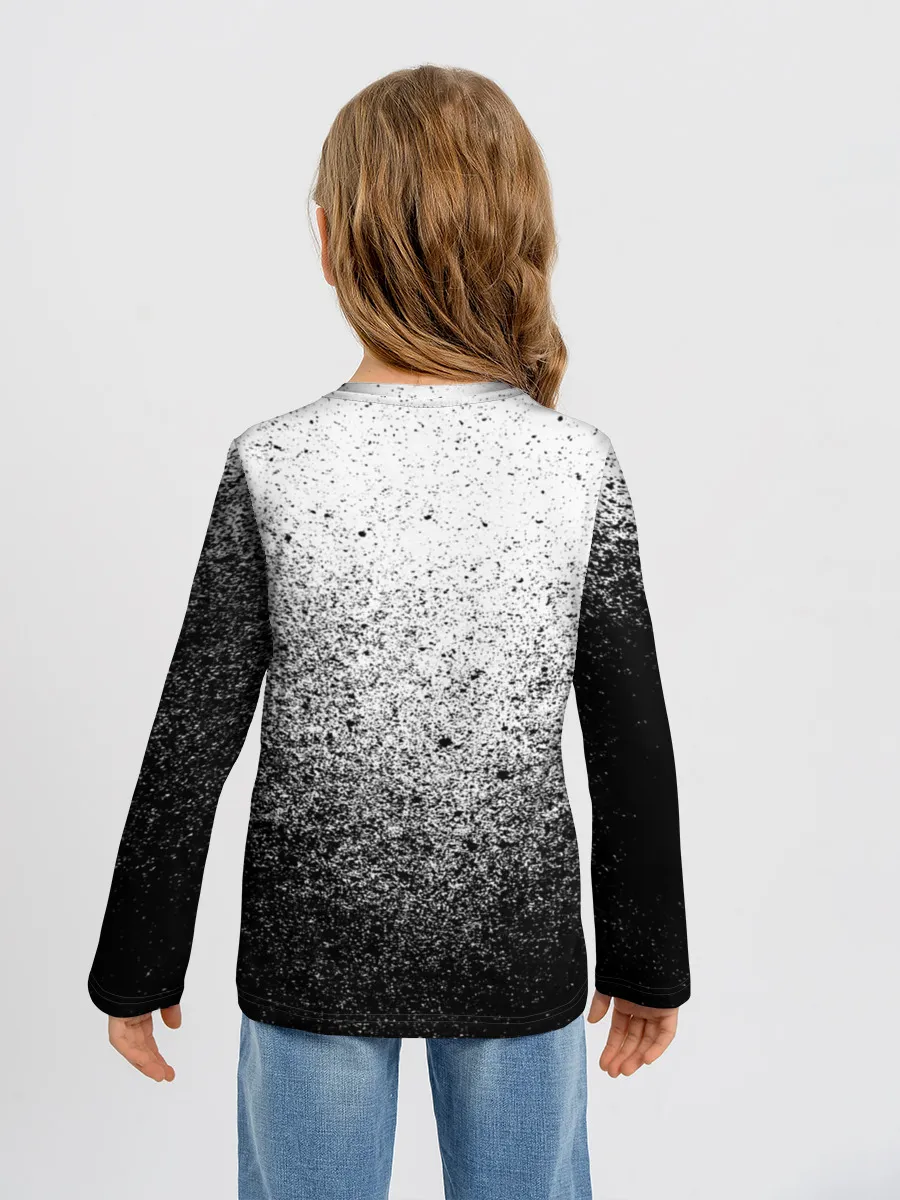 Детский лонгслив / БРЫЗГИ КРАСОК ЧЁРНЫЙ