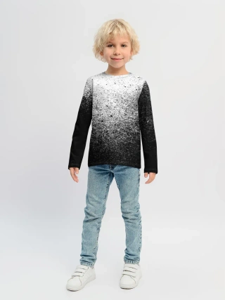 Детский лонгслив / БРЫЗГИ КРАСОК ЧЁРНЫЙ