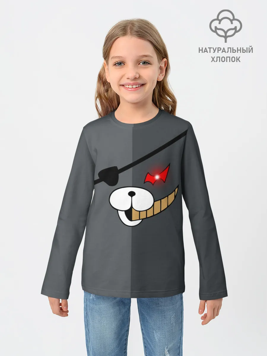 Детский лонгслив / KUROKUMA на сером