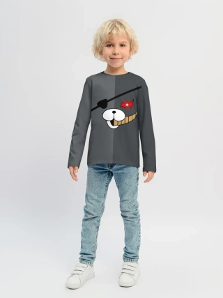 Детский лонгслив / KUROKUMA на сером