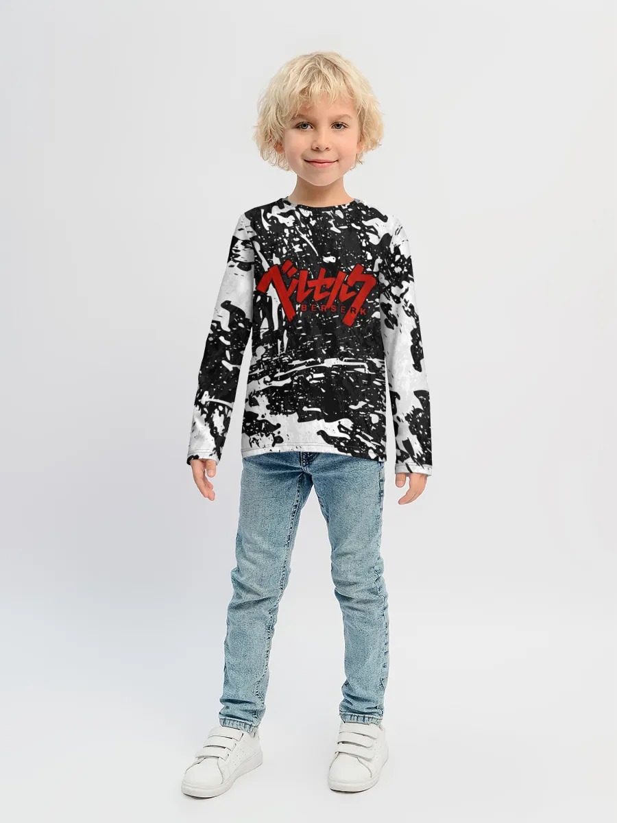 Детский лонгслив / BERSERK лого чб