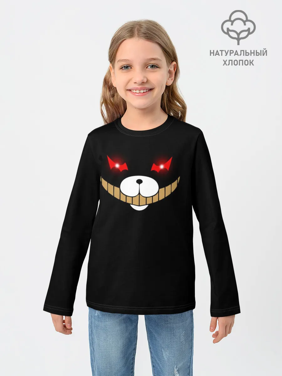 Детский лонгслив / KUROKUMA на черном