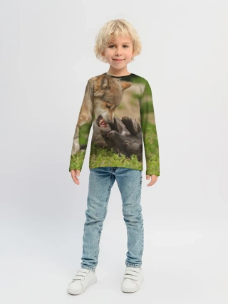 Детский лонгслив / Волки
