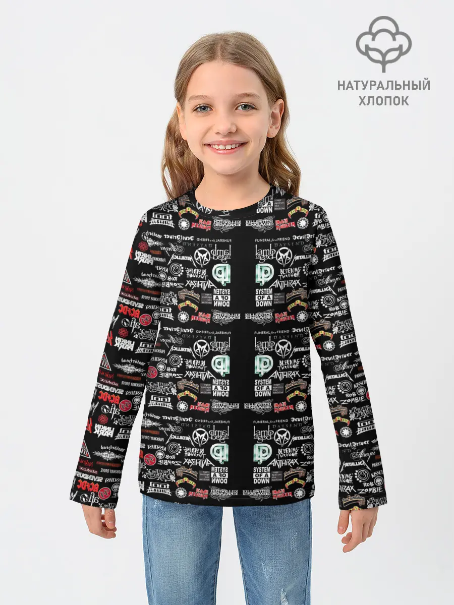 Детский лонгслив / ЛОГОТИПЫ РОК ГРУПП