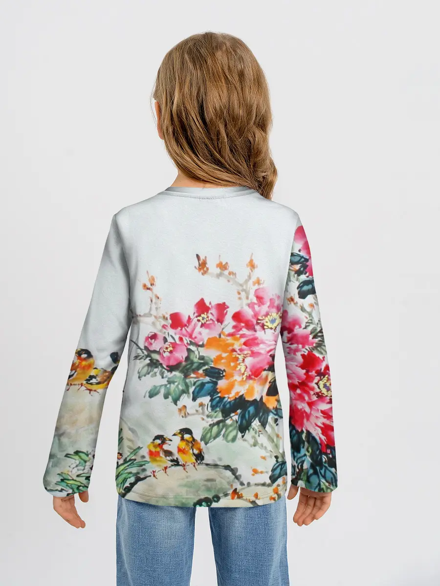 Детский лонгслив / Японские цветы