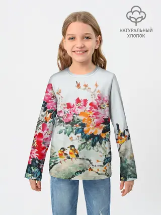 Детский лонгслив / Японские цветы