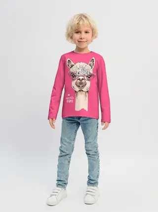 Детский лонгслив / Romantic llama