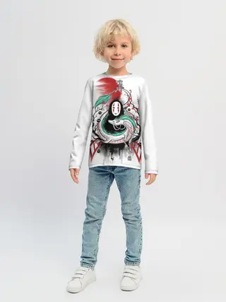 Детский лонгслив / Хаку обвивает Каонаси