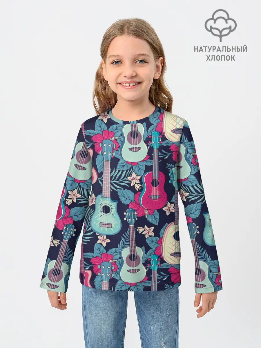 Детский лонгслив / Укулеле фруктовые