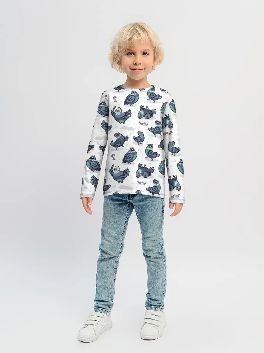 Детский лонгслив / Голуби