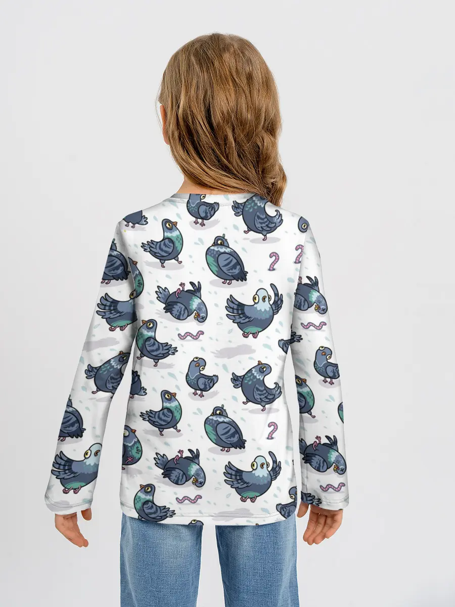Детский лонгслив / Голуби