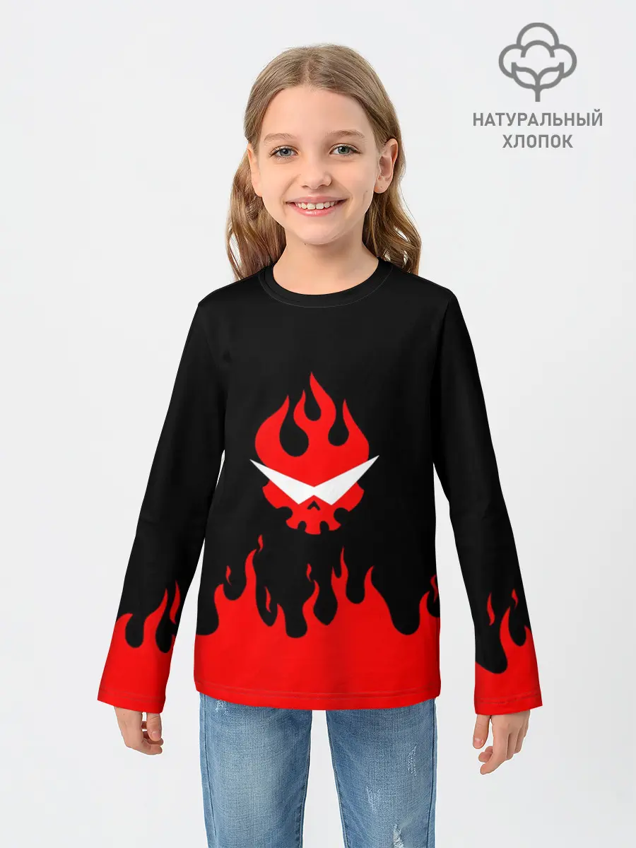Детский лонгслив / Гуррен Лаганн языки пламени