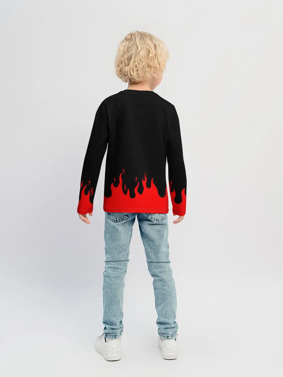 Детский лонгслив / Гуррен Лаганн языки пламени