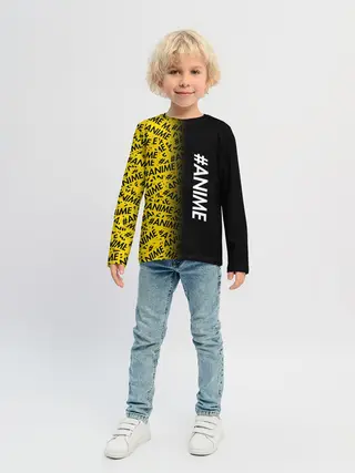 Детский лонгслив / ANIME pattern text